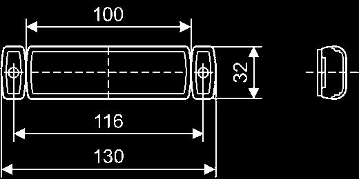 La luce viene fissata attraverso i fori di fissaggio laterali (per viti B4,2) o mediante un supporto (da ordinare separatamente). Classe di protezione IP 67.