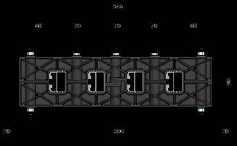 Interasse massimo 850mm 600mm 450mm 350mm 300mm 250mm 50kA 50kA 50kA 70kA Isolatore lineare CLE/L per vano