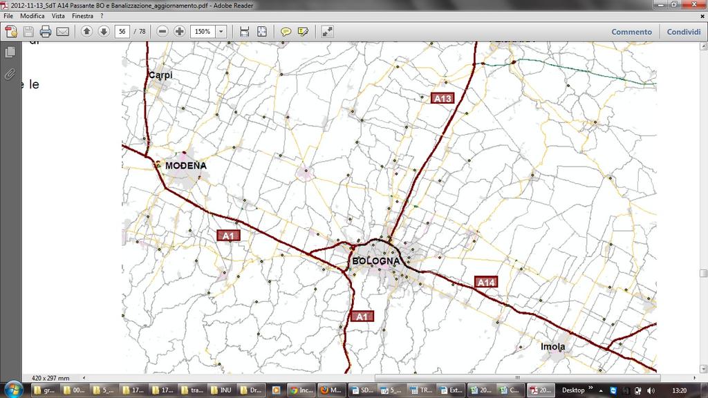 TRAFFICI IN ATTRAVERSAMENTO: confronti (Fonte: SdF Provincia di Bologna 23; SdF Società Autostrade Nov.