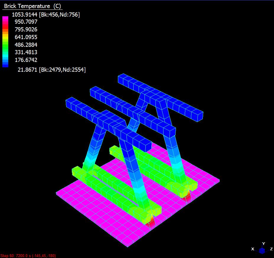 Nelle successive tre immagini sono visualizzate le temperature che interessano solo le parti metalliche