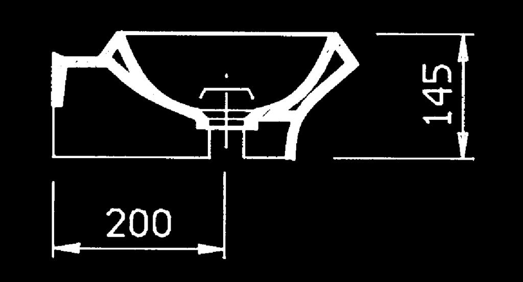 taphole and without overflow. Fixed by means of bolts.