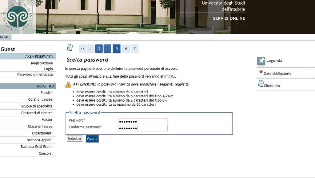 Nella quinta schermata dovrete scegliere la vostra password personale di accesso.