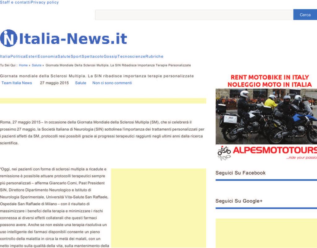 Articolo pubblicato sul sito italia-news.it Più : www.alexa.com/siteinfo/italia-news.it Estrazione : 27/05/2015 17:30:15 Categoria : Attualità File : piwi-9-12-153971-20150527-2121600339.