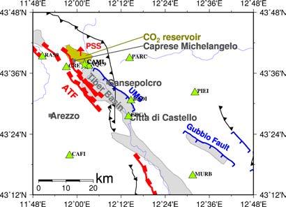 Produzione CO 2 in Toscana Array/rete sismica 2010-2011