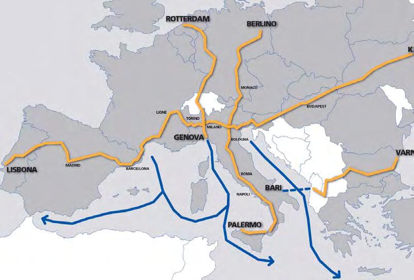 infrastrutture dei trasporti dell'unione europea allargata a 25, Master Plan che include vari corridoi che interessano il territorio italiano. All interno del Master Plan (vedi fig.