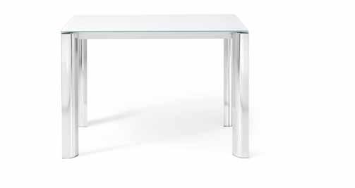 In the picture it s proposed with brill aluminium legs and extra light bianco glass.