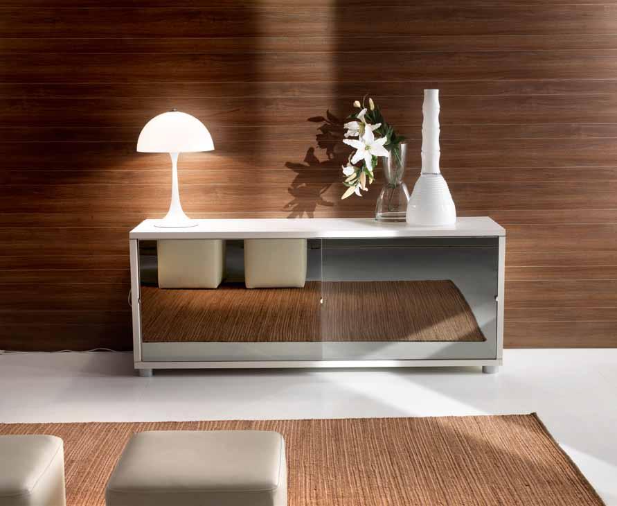 cabinet White laquered and Black laquered Madia laccata ghiaccio con 2 ante