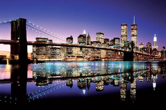 Quadro - Ponte di NY Descrizione: Poster del ponte di NY con cornice in alluminio, poster e cornice vengono