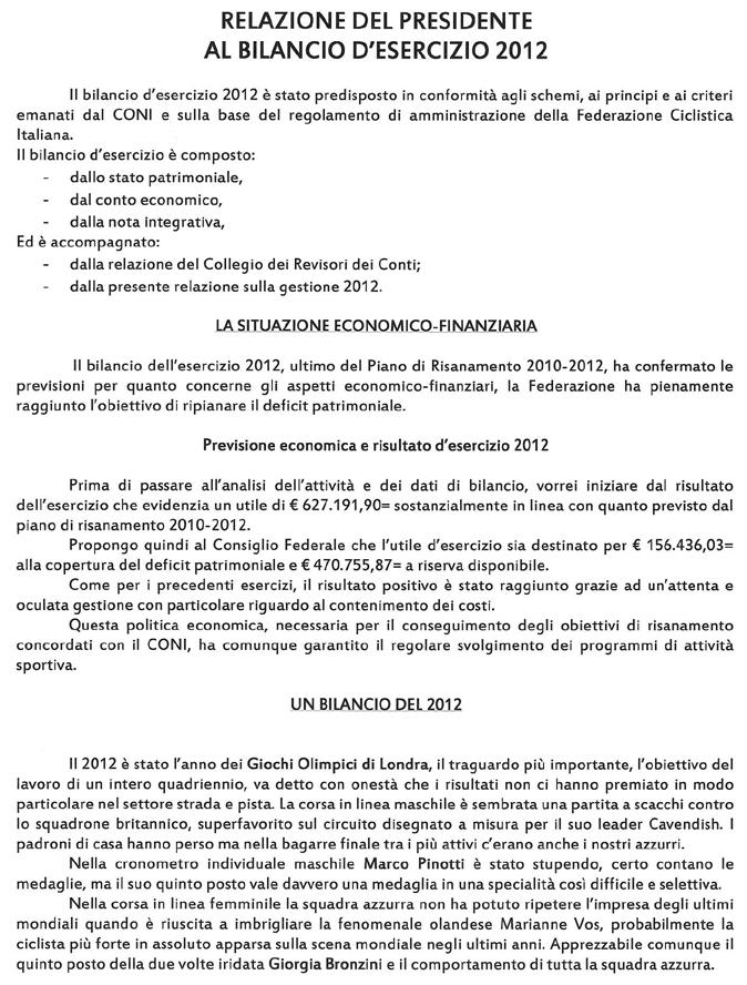 FCI > bilancio d esercizio relazione del