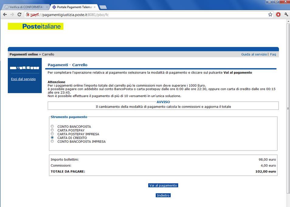 Page 10 of 21 Figura 10 - tipologie di pagamento con PSP- Poste.