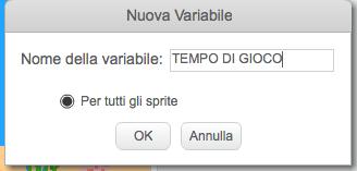 7-CREA IL TEMPO DI GIOCO, DECIDI CHE IL TEMPO DI GIOCO ALL