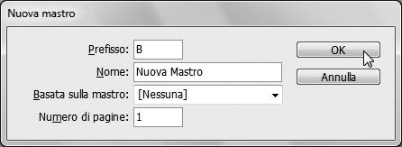 9 Il menu di scelta rapida La finestra di dialogo Nuova mastro consente di stabilire un prefisso identificativo della mastro che si visualizzerà