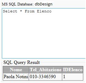 A questo punto dobbiamo popolare le tabelle inserendo i nomi dei campi che necessitano ed il loro valore: editiamo direttamente il comando Insert into SQL INSERT INTO Elenco (Nome,