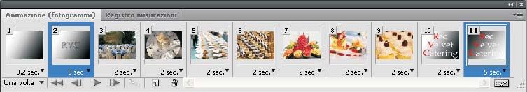 Per selezionare più fotogrammi si deve fare clic sul primo, tasto Maiuscolo (Shift) premuto, clic sull ultimo.