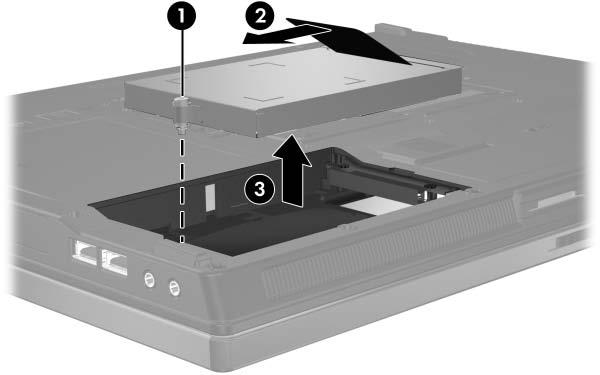 Unità disco rigido 9. Rimuovere la vite del disco rigido 1. 10.