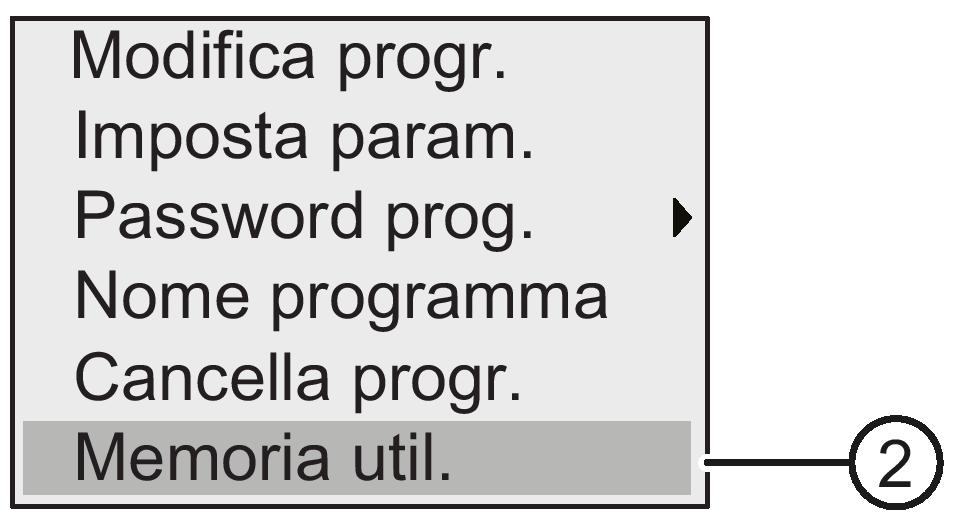 Programmazione di 3.9 Spazio di memoria e dimensioni del programma di comando Blocco n.