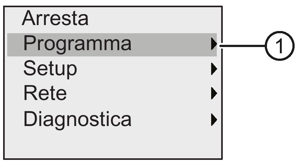 Configurazione di 8.1 Selezione del modo Parametrizzazione 8.1.2 Selezione dei parametri Per scegliere un parametro procedere come indicato di seguito.