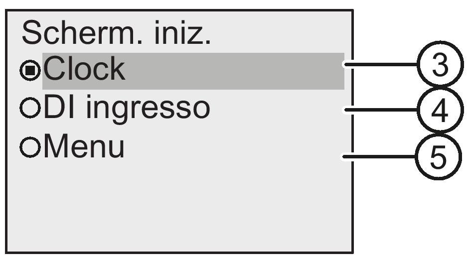 Configurazione di 8.2 Definizione delle impostazioni di default di 8.2.5 Impostazione della schermata iniziale È possibile definire l'impostazione di default della schermata iniziale visualizzata da in RUN.