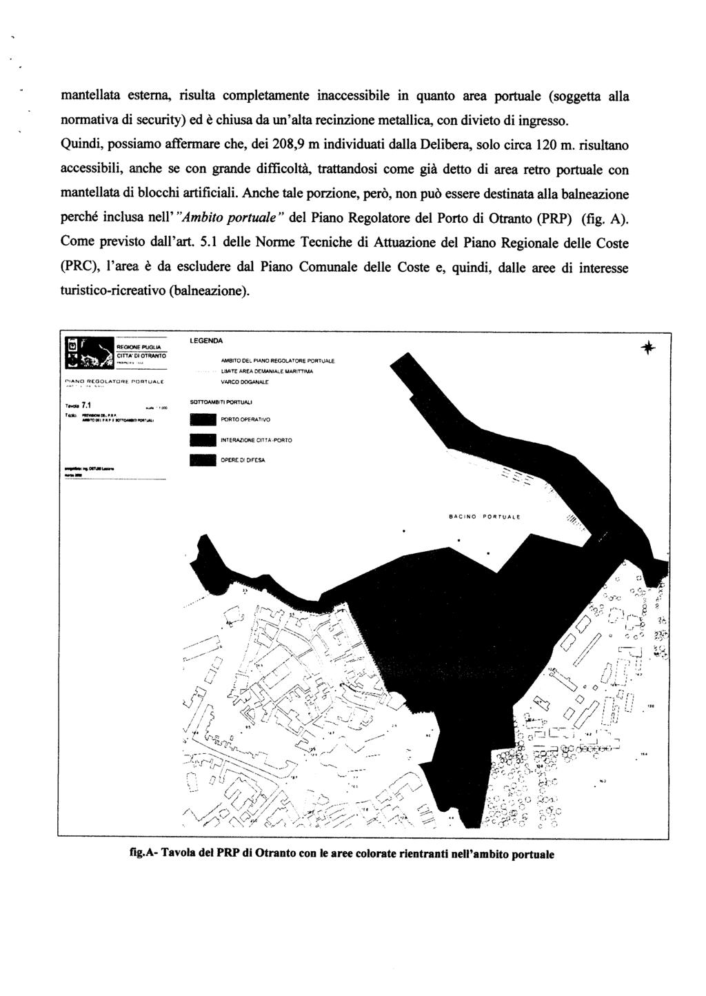 mantellata esterna, risulta completamente inaccessibile in quanto area portuale (soggetta alla normativa di security) ed è chiusa da un alta recinzione metallica, con divieto di ingresso.