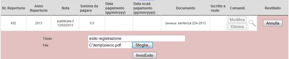 Cliccando sul pulsante Modifica è possibile definire importo e date.