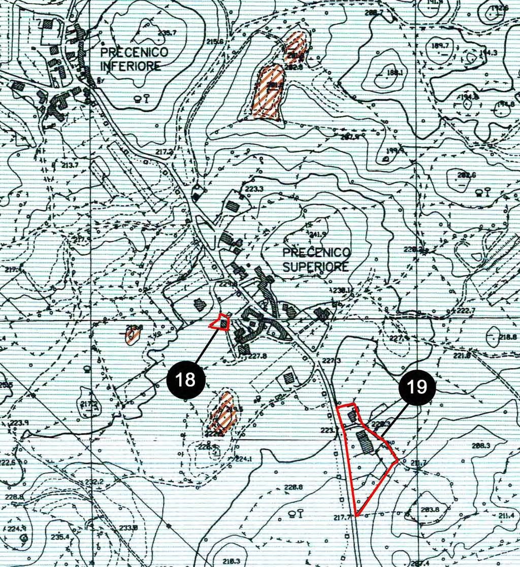 Siti 18 e 19 Estratto dalla CARTA DELLA ZONIZZAZIONE GEOLOGICO TECNICA DI MASSIMA STUDIO GEOLOGICO