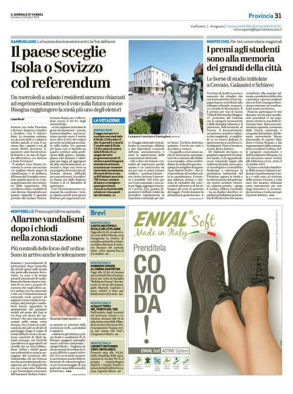 2 ottobre 2016 Pagina 31 Il Giornale Di Vicenza MONTECCHIO/1 CARTOLINE D' EPOCA IN SALA DELLE FILANDE Oggi alle 10.