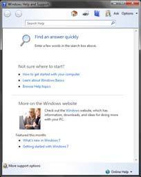 Help and Support (Guida in linea) Fa apparire sullo schermo, la guida di Windows creata dai laboratori Microsoft come guida introduttiva all uso di questo sistema operativo La guida è