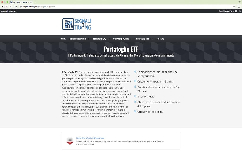 COME SCARICARE IL PORTAFOGLIO ETF clicca sul link a centro pagina Report