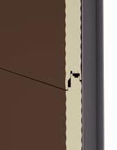 Pannelli parete con giunto a fissaggio nascosto Posizionare il primo pannello con il lato maschio verso l alto, verificandone la perfetta orizzontalità, quindi fissare sia il lato femmina alla base,