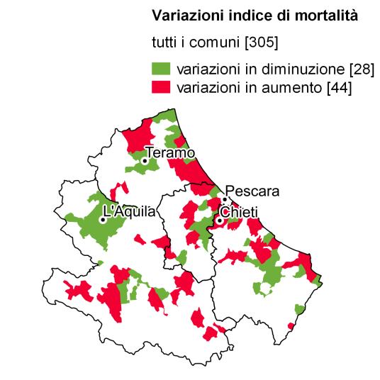 FIGURA 3. INDICE DI LESIVITÀ E DI MORTALITÀ, ABRUZZO. Anni 20132014,variazioni percentuali Nel 2014 il maggior numero di incidenti (2.