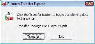 Trasferimento di modelli di etichette con P-touch Transfer Express Trasferimento del file pacchetto di trasferimento (.pdz) sulla stampante Brother.