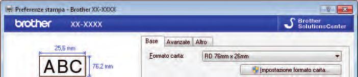 Viene visualizzata la finestra di dialogo [Preferenze stampa - Brother XX-XXXX]. (XX-XXXX è il nome del modello.