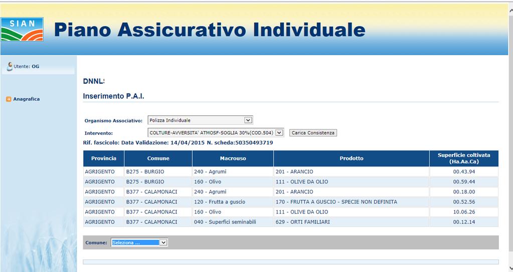 13-18 Figura 14 I dati del fascicolo proposti fanno riferimento ad una versione di fascicolo i cui riferimenti sono riportati nel campo Rif:Fascicolo.La Data di validazione e N.