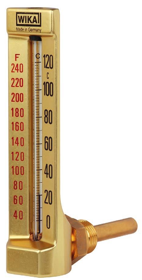 Misura di temperatura meccanica Termometri a vetro Modello 32, forma V Scheda tecnica WIKA TM 32.