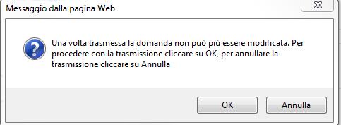 Cliccare su Scarica domanda per visualizzare e stampare il modulo di domanda trasmesso.