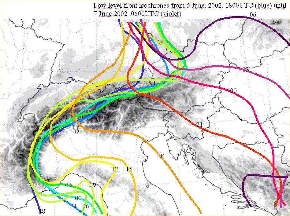 Un ostacolo alto come le alpi ha la capacità di ritardare i fronti.