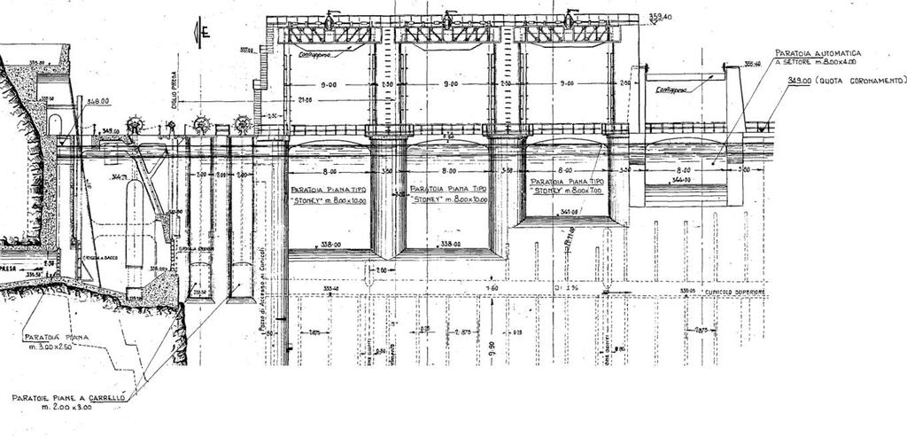 N 3 paratoie piane dello scarico di superficie della diga N 2 paratoie
