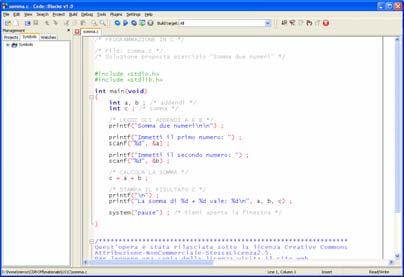 IDE per C in ambiente Windows Code::Blocks http://www.