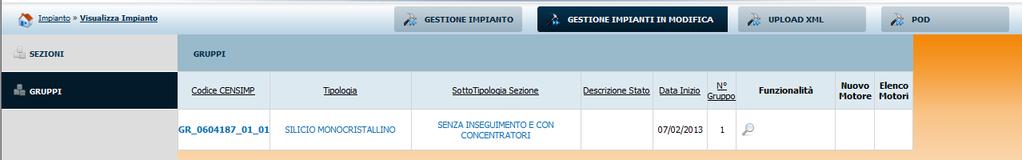 3 Modalità di validazione o svalidazione/rigetto degli impianti in Modifica di competenza Gli Impianti da Validare/Svalidare sono quelli che si trovano nello stato Impianto