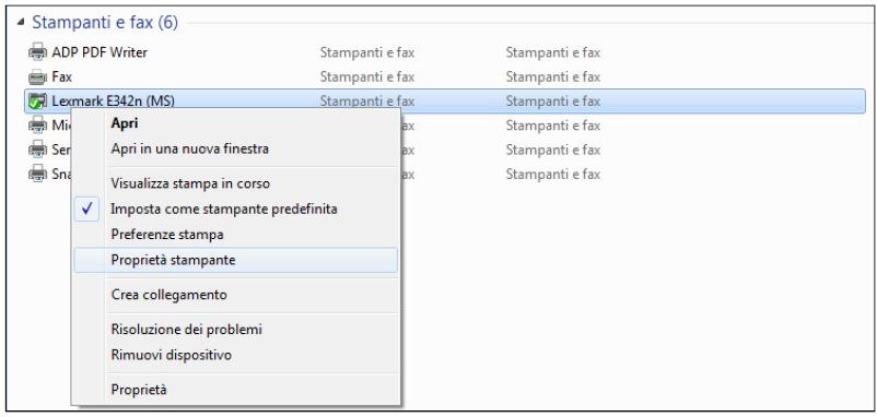 Figura 2 Accertarsi che la stampante funzioni eseguendo una Stampa