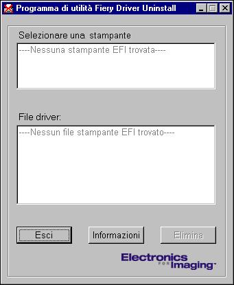 PROGRAMMI DI UTILITÀ PER LA STAMPA 30 Uso del programma Printer Delete Utility Printer Delete Utility viene installato ed utilizzato localmente.