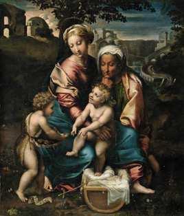 31 Giulio Romano, Madonna con il Bambino, sant Anna e san