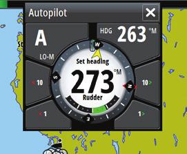 N Navigazione Governo automatico, che mantiene l imbarcazione in rotta verso uno specifico waypoint o tramite una rotta di più punti, usando i dati GPS.