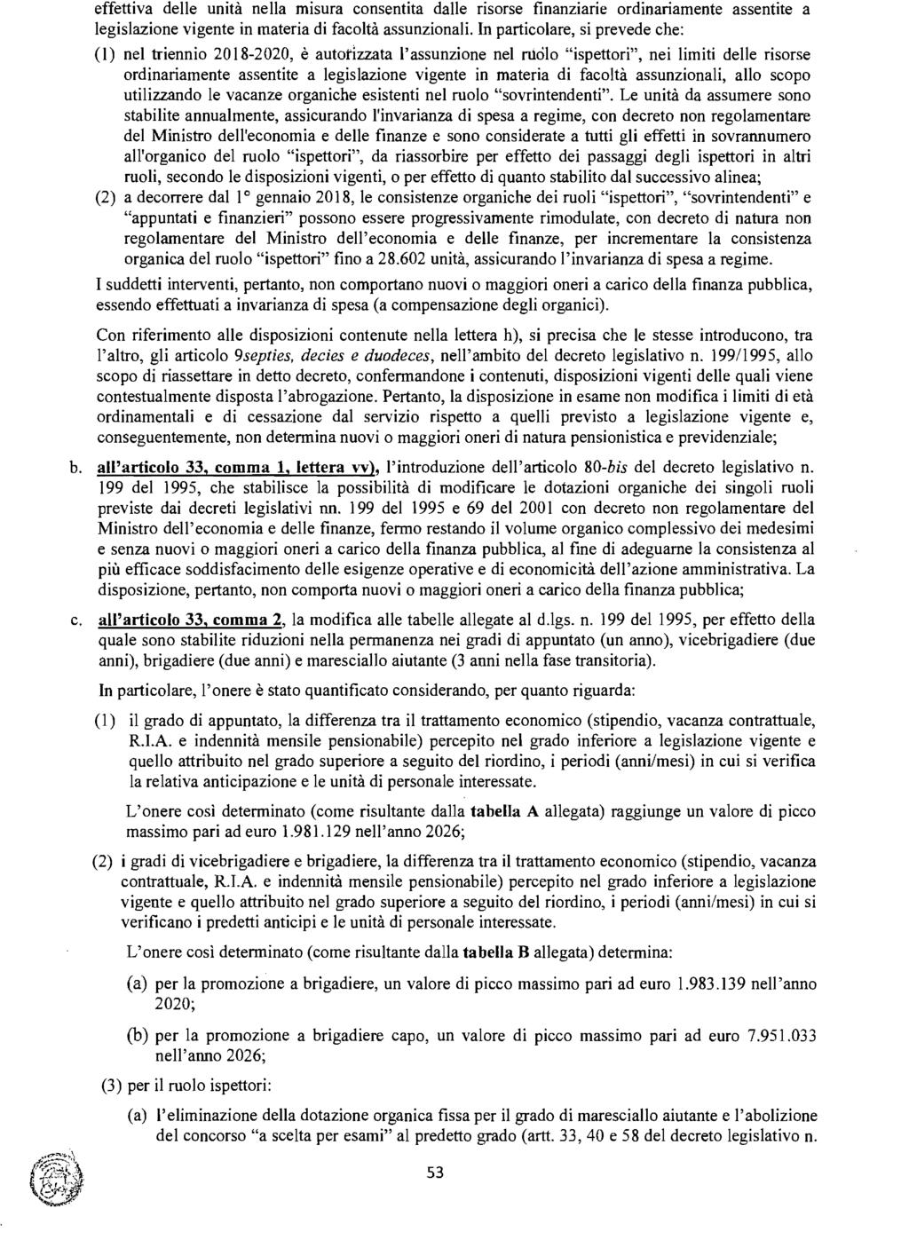 effettiva delle unità nella misura consentita dalle risorse finanziarie ordinariamente assentite a legislazione vigente in materia di facoltà assunzionali.