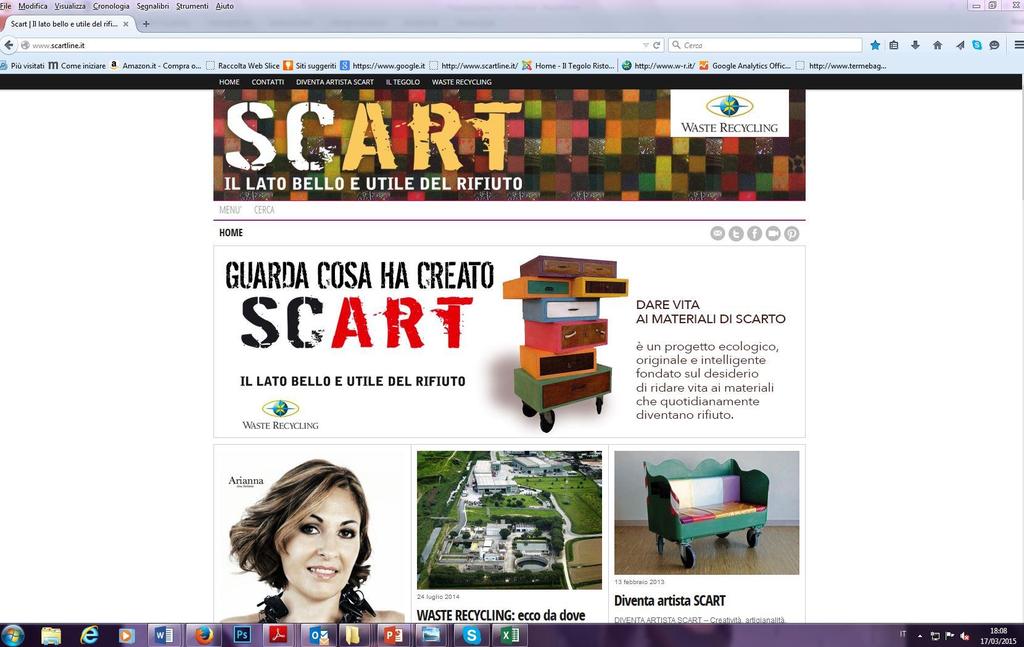 Una piattaforma Web per gli artisti dello scarto Dal 2013 abbiamo aperto una Web Comunity (www.scartline.