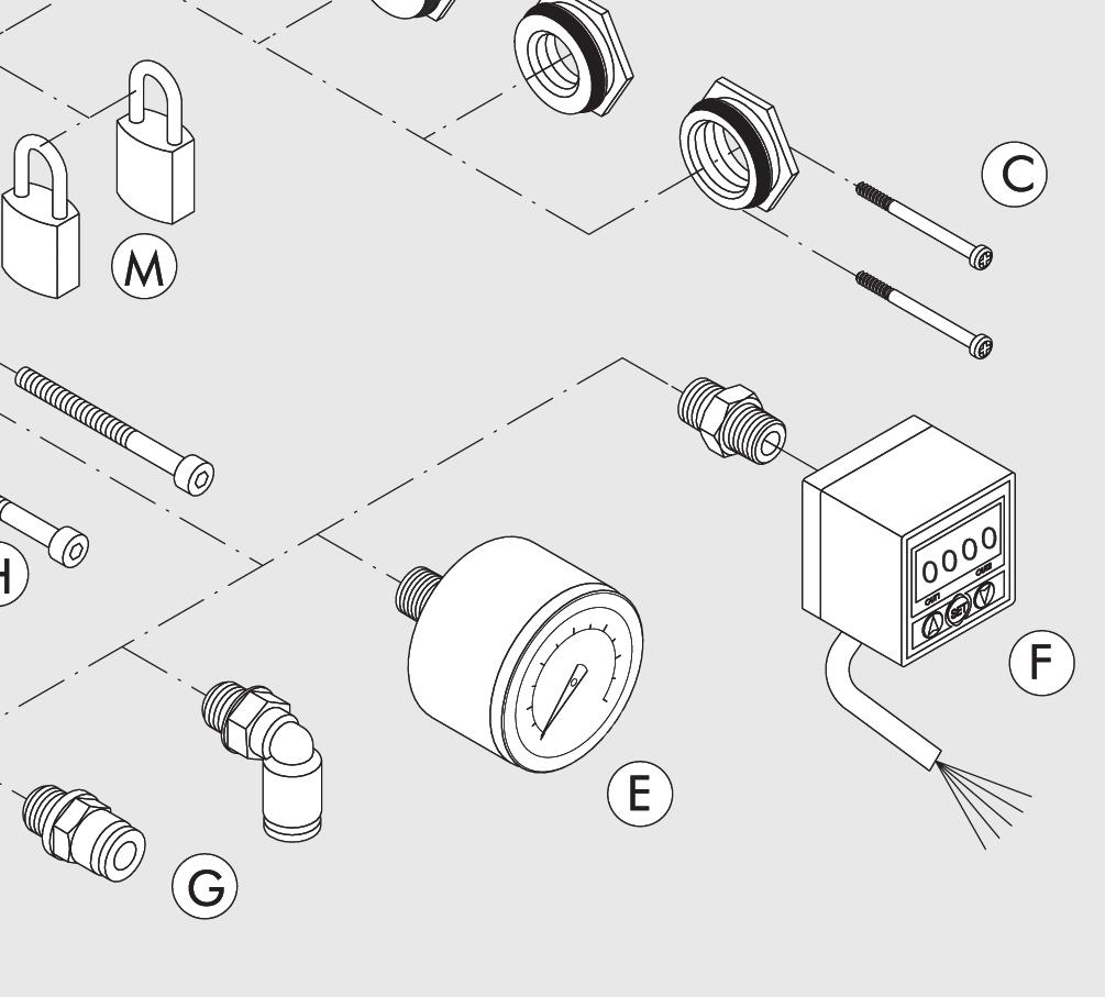 Gli attacchi standard di Syntesi sono: /8, /, /8 per taglia ; /8, /, /, per taglia ; sono disponibili anche un attacco intermedio e una presa aria.