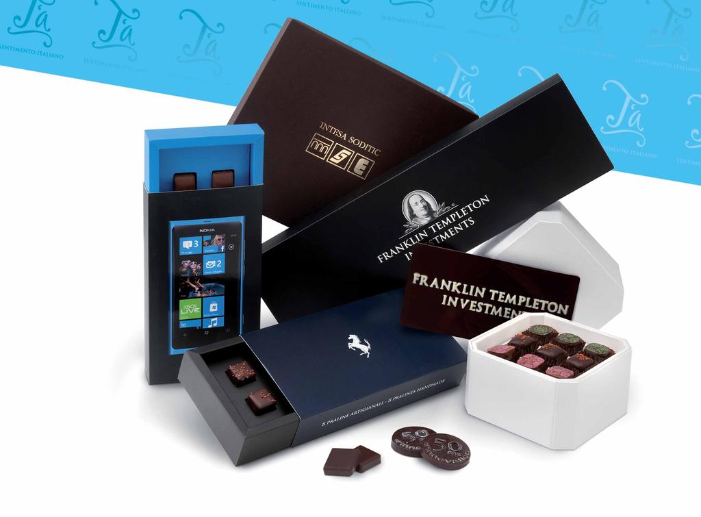 PROGETTI AD HOC T'a offre un servizio di personalizzazione completa per chi vuole creare la propria confezione di cioccolatini.