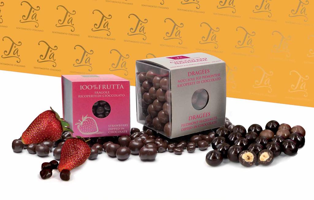 I formati disponibili sono 350g per il 100% frutta alla fragola e 650g per le nocciole. I DRAGÉES T A GRANDI Codice DESCRIZIONE PRODOTTO Assortimento cioccolato Q.