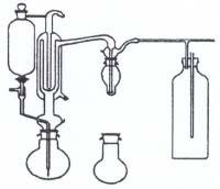 APPARECCHIO SO2 x la determinazione dell'anidride solforosa nelle conserve vegetale, in vetro Pyrex o Duran. Composto da: Descrizione Solo parte in vetro Pallone f/tondo ml.