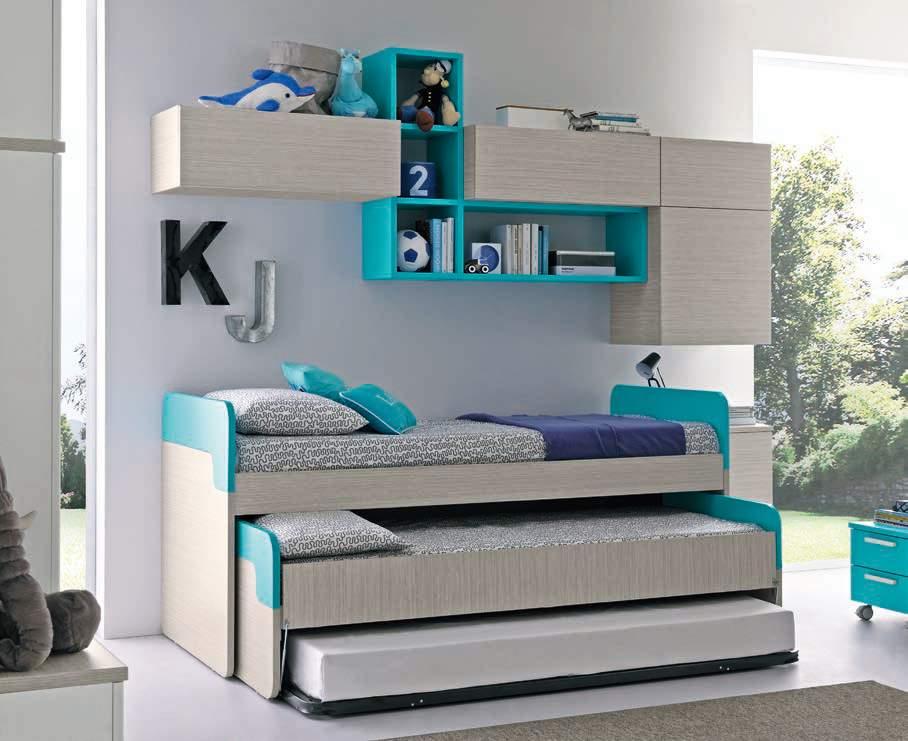 The LOVE multifunctional bed can be equipped with drawers and desks